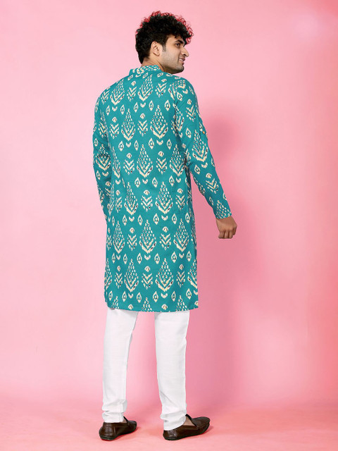 THE FAB FACTORY Men Paisley Printed Festive Cotton Straight Kurta - Image 5