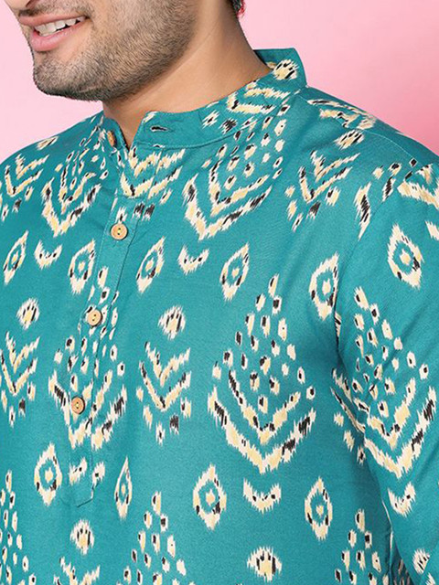 THE FAB FACTORY Men Paisley Printed Festive Cotton Straight Kurta - Image 2