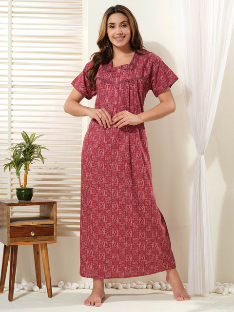 EASY MOM Printed Maxi Nightdress
