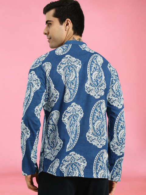 THE FAB FACTORY Men Paisley Printed Festive Cotton Straight Kurta - Image 3