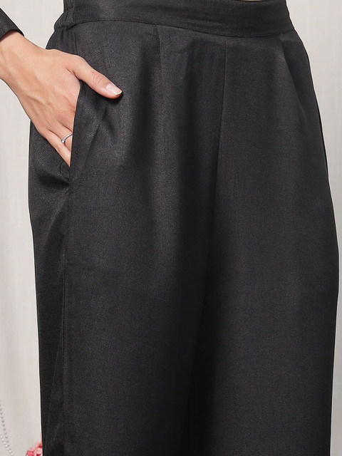 plusS Embroidered Shirt Collar Cotton Shirt With Trousers Co-Ords - Image 3