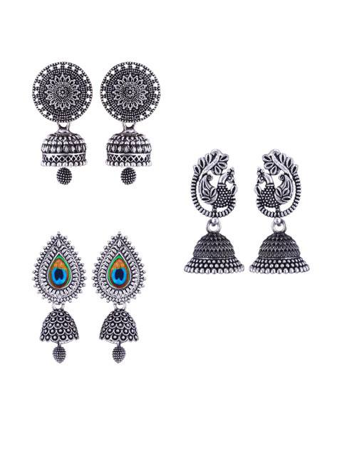 Sangria Silver-Plated Alloy Jhumkas