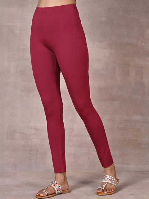 Lakshita Women Maroon Leggings - Image 2