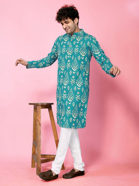 THE FAB FACTORY Men Paisley Printed Festive Cotton Straight Kurta - Image 6