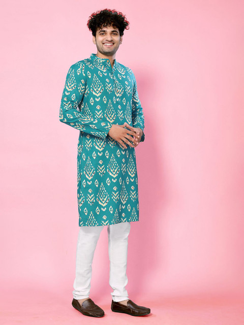 THE FAB FACTORY Men Paisley Printed Festive Cotton Straight Kurta - Image 3