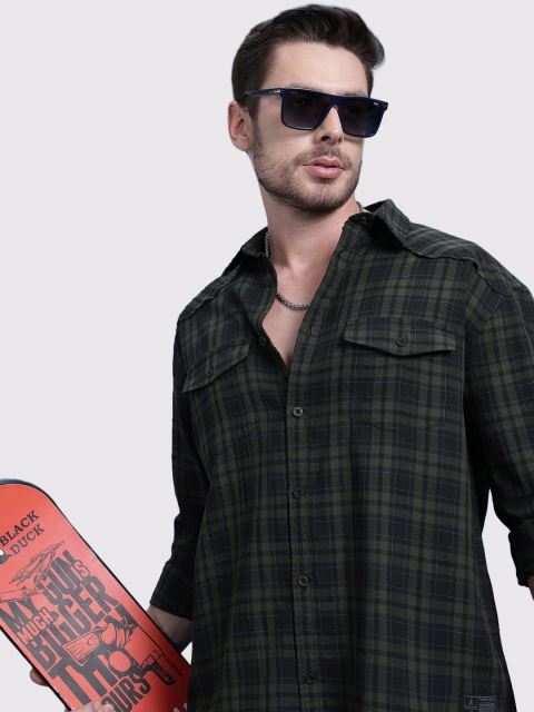 The Roadster Life Co. Relaxed Fit Checked Casual Pure Cotton Shirt
