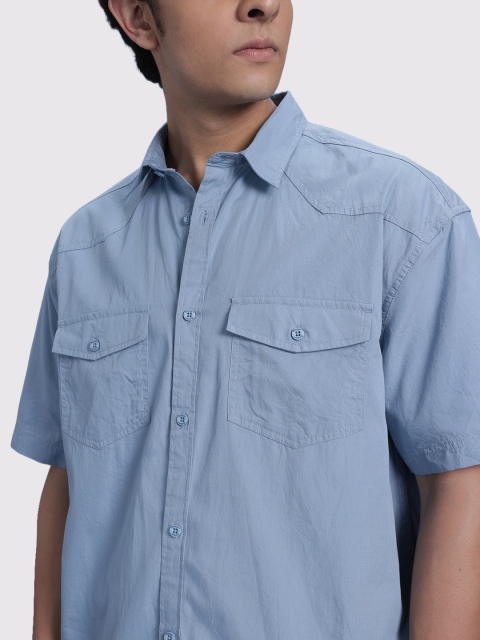 The Roadster Life Co. Pure Cotton Drop-Shoulder Sleeves Relaxed Fit Casual Shirt - Image 2