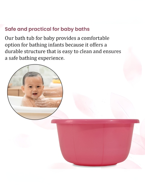 Aura Brown & Pink 4 Pcs 40 Liter Multipurpose Bath & Washing Clothe Tub - Image 3