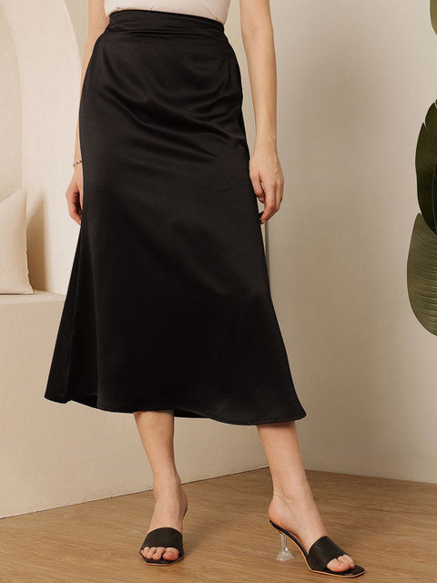 STREET 9 A-Line Midi Satin Skirt