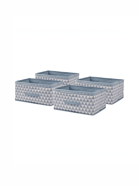 Aura Sky Blue 4 Pcs Foldable Multi-purpose Cloth Organizer for Storage Box Drawing Handle