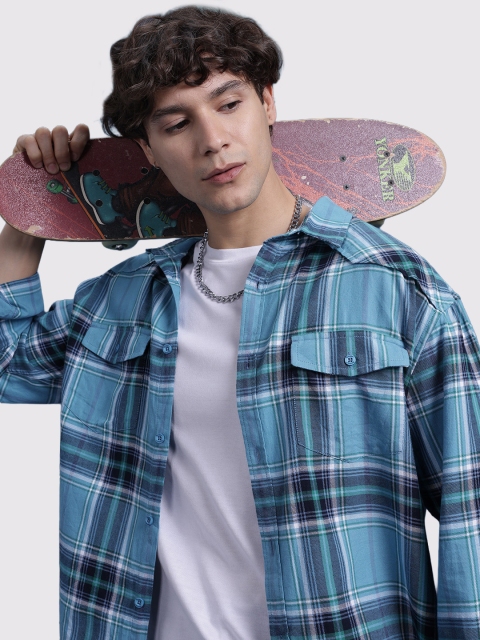 The Roadster Life Co. Relaxed Fit Checked Casual Pure Cotton Shirt