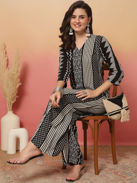 Anouk Rustic Women Printed Regular Kurta with Palazzos