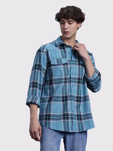 The Roadster Life Co. Relaxed Fit Checked Casual Pure Cotton Shirt - Image 3