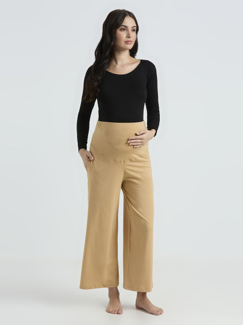 Evamomies Women Wide Leg Knitted Maternity Palazzos