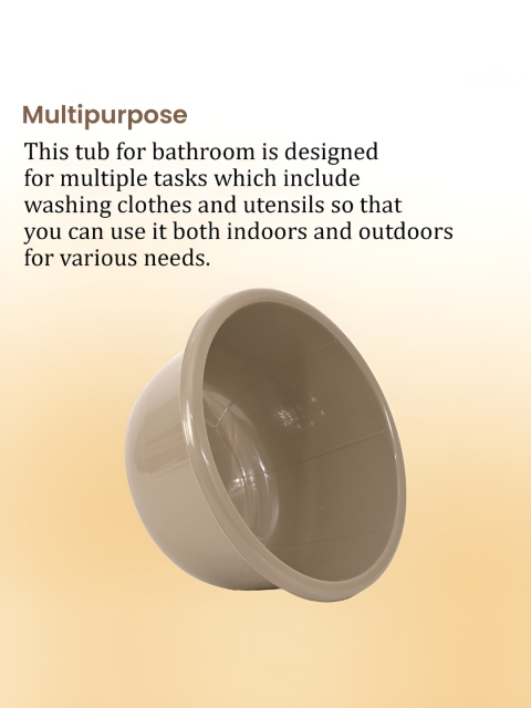 Aura Brown & Green 3 Pcs 40 Liter Multipurpose Bath & Washing Clothe Tub - Image 5