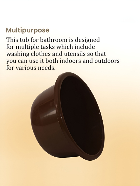 Aura Brown & Pink 4 Pcs 40 Liter Multipurpose Bath & Washing Clothe Tub - Image 5