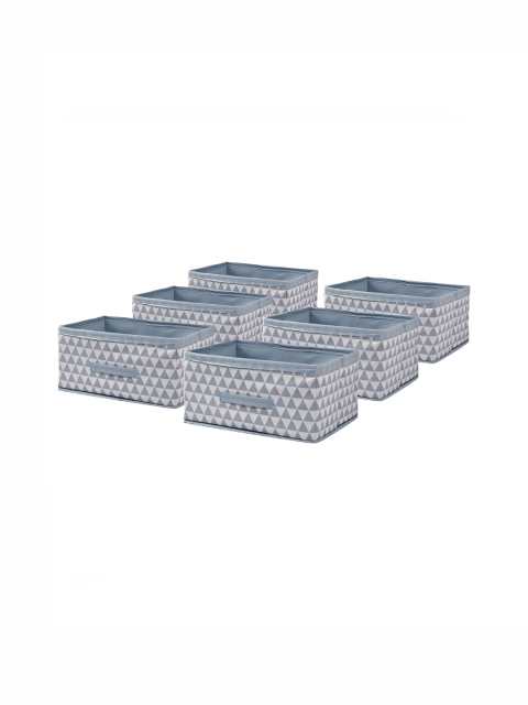 Aura Sky Blue 6 Pcs Foldable Multi-purpose Cloth Organizer for Storage Box Drawing Handle