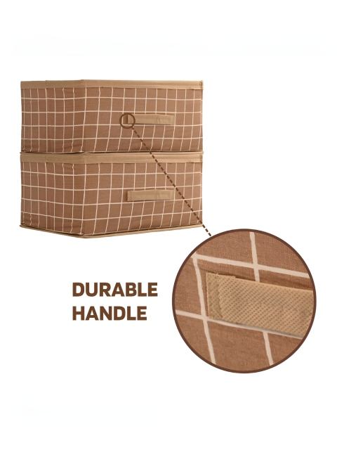 Aura Beige 8 Pcs Foldable Multi-purpose Cloth Organizer for Storage Box Drawing Handle - Image 4