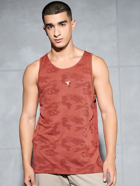Technosport Slim Fit Round Neck Sports Gym Vest With Ventmesh MVP642COMMED