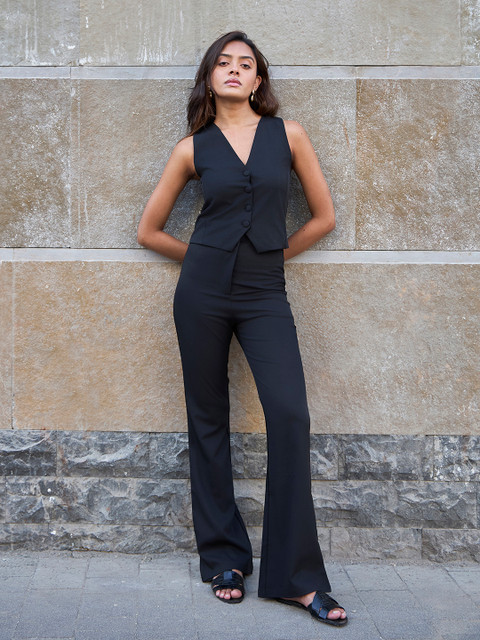 COLOR CAPITAL Women Tailored Slim Fit Flared Bootcut Trouser