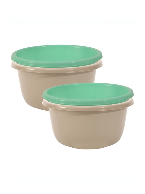 Aura Green & Brown 4 Pcs 40 Liter Multipurpose Bath & Washing Clothe Tub