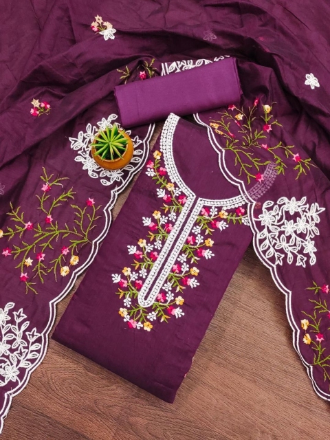 KALINI Embroidered Unstitched Dress Material