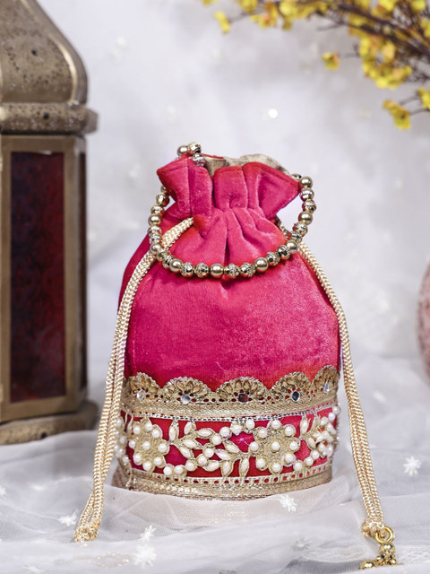 SKIMMER Embroidered Tasselled Potli Clutch
