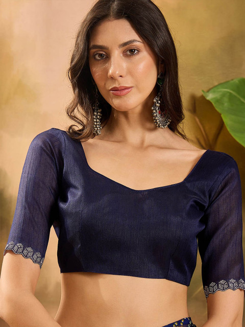 Sangria Bandhani Printed Saree With Unstitched Blouse - Image 7