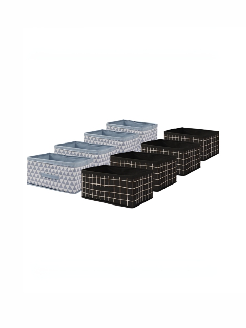 Aura Black 8 Pcs Foldable Multi-purpose Cloth Organizer for Storage Box Drawing Handle