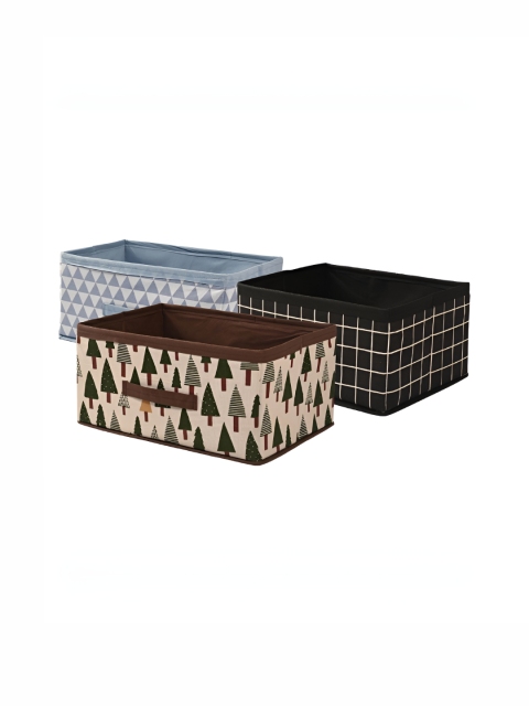 Aura White 3 Pcs Foldable Multi-purpose Cloth Organizer for Storage Box Drawing Handle