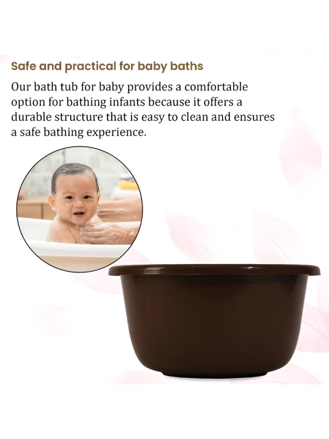 Aura Brown 4 Pcs 40 Liter Multipurpose Bath & Washing Clothe Tub - Image 3