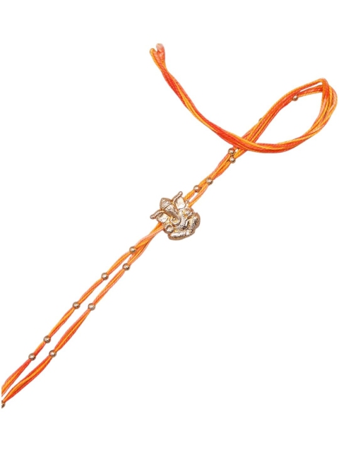 Aapno Rajasthan Ganesh Motif Mauli Rakhi With Greetings Card - Image 4