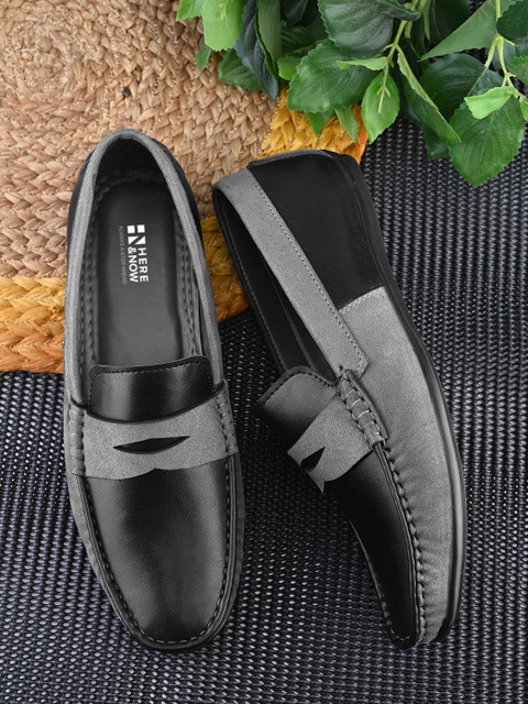 HERE&NOW Men Colourblocked Slip-On Loafers