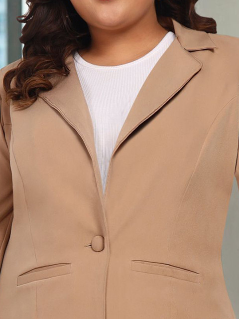 wild U Plus Size Tailored Fit Single Breasted Blazer - Image 2