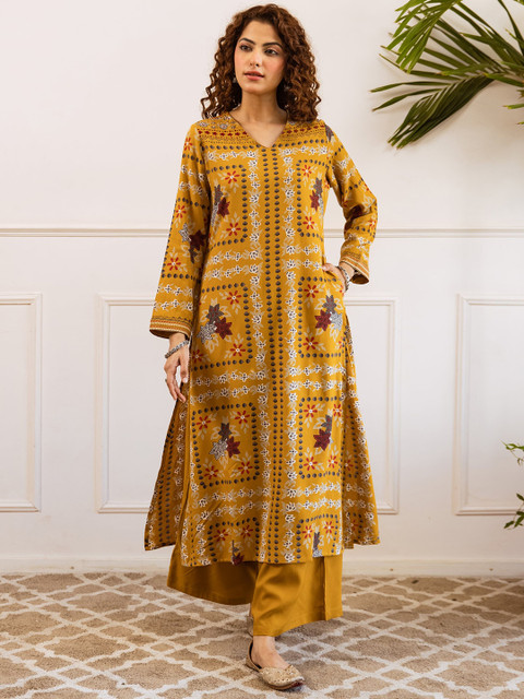 Nehamta Women Floral Printed Kurta with Palazzos