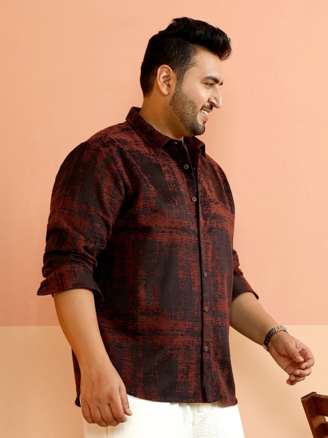 Instafab Plus Striped Spread Collar Long Sleeves Shirt - Image 3