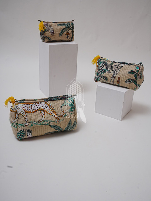 Gulaab Jaipur 3-Pcs Printed Travel Pouch With Waterproof Lining