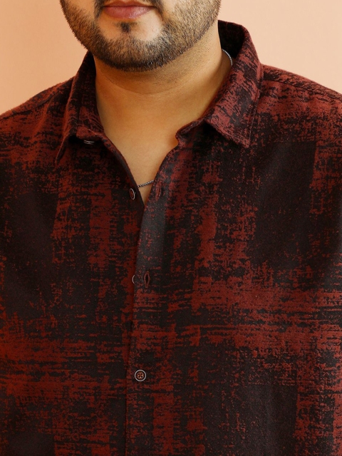 Instafab Plus Striped Spread Collar Long Sleeves Shirt - Image 2