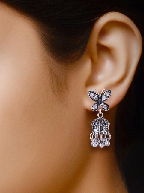 Sangria Silver-Plated Alloy Earrings - Image 2