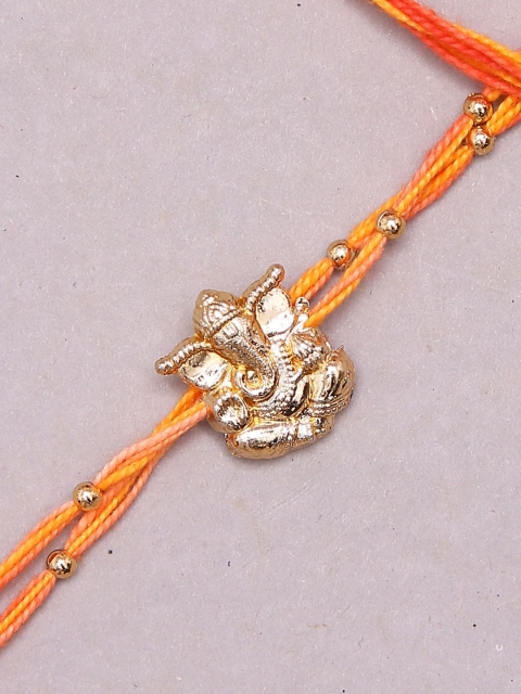 Aapno Rajasthan Ganesh Motif Mauli Rakhi With Greetings Card - Image 2