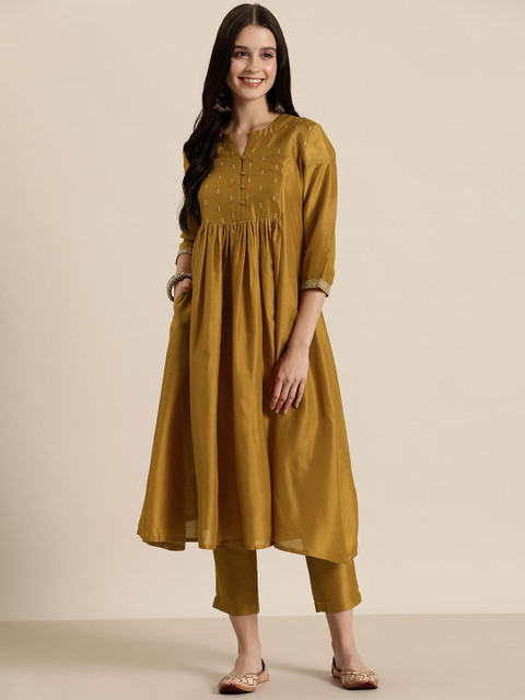 HERE&NOW Zari Embroidered Kurta