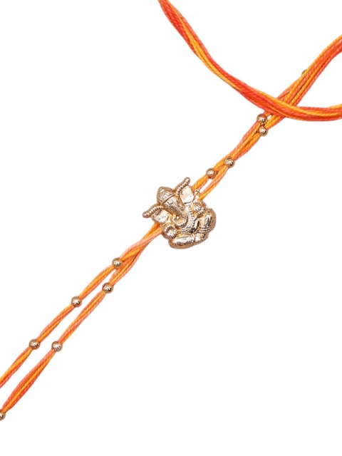 Aapno Rajasthan Ganesh Motif Mauli Rakhi With Greetings Card - Image 3
