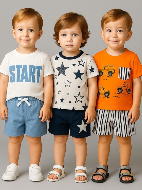 BAESD Unisex Kids Printed T-shirt with Shorts