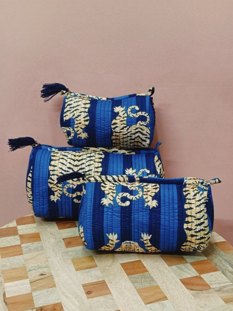 Gulaab Jaipur 3-Pcs Printed Travel Pouch With Waterproof Lining