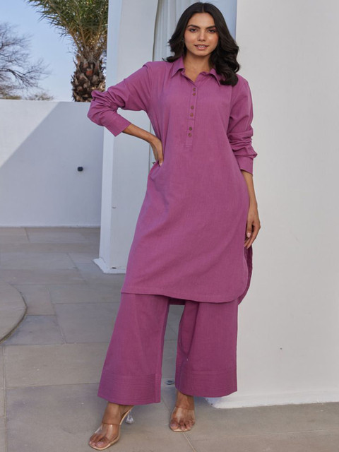 TARA-C-TARA Pure Cotton Tunic With Palazzo Co-Ords