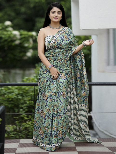 JAINICA Floral Pure Cotton Saree - Image 2