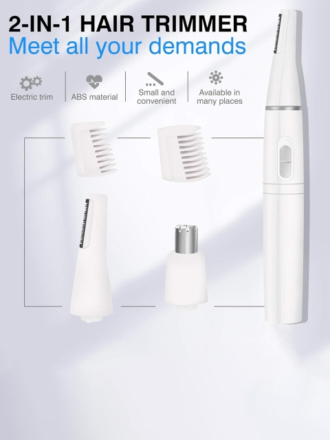 PAINLESS 2 In 1 Nose & Ear Hair Trimmer- White - Image 6