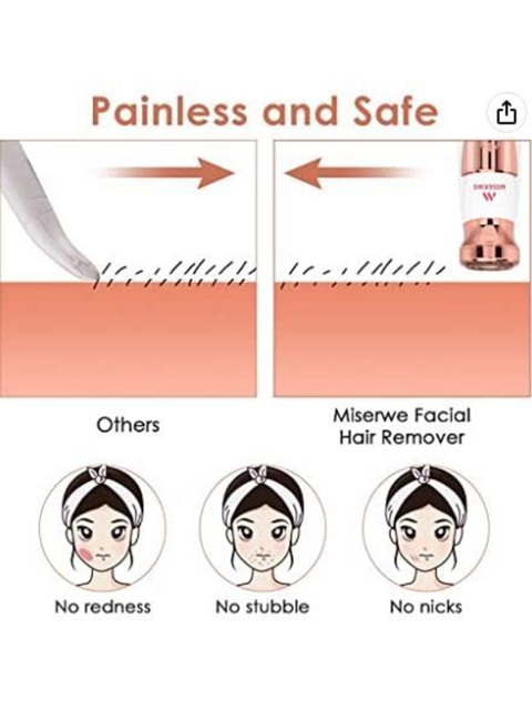 PAINLESS Portable Facial Hair Remover - Rose Gold - Image 5