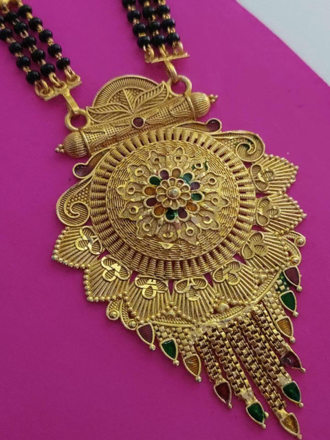 niva fashion Gold-Plated Brass Mangalsutra