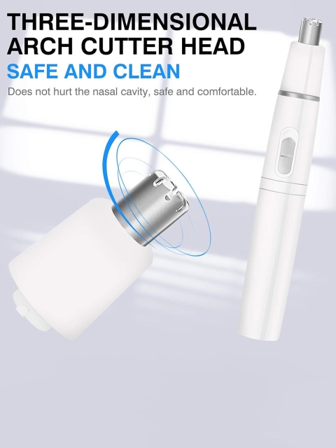 PAINLESS 2 In 1 Nose & Ear Hair Trimmer- White - Image 4
